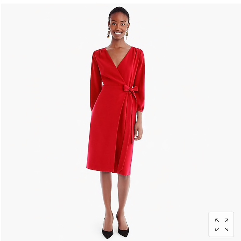 J. Crew red wrap dress